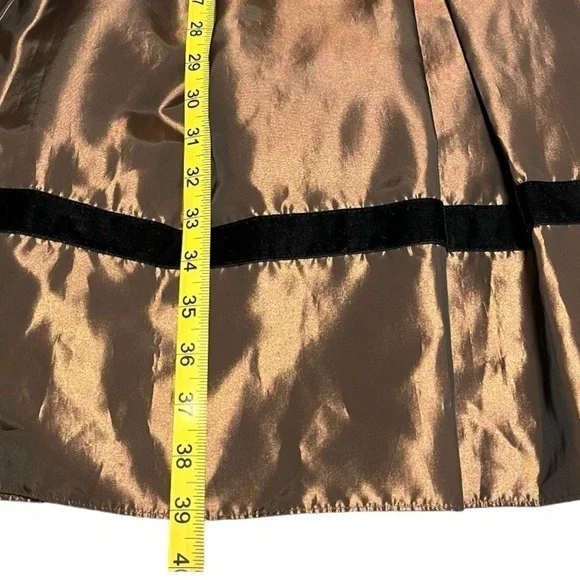 BCBG Paris Brown/Bronze Fit and Flare Taffeta Petticoat Cocktail Dress - Picture 13 of 14